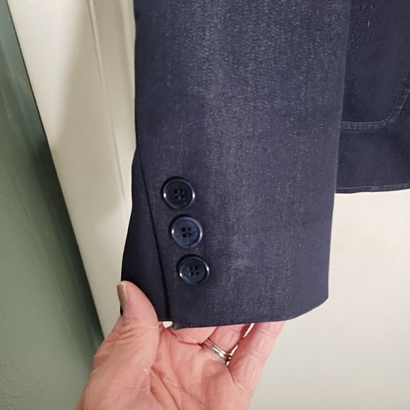 Ann Taylor Stretch Blazer Women's 4 Chambray Blue 3 Button Pockets Lined - Picture 5 of 8